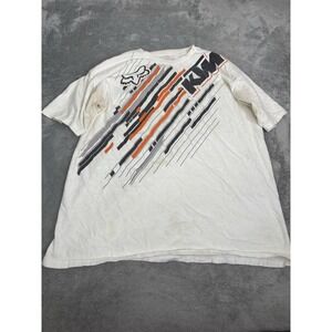 Vintage Y2K Fox Racing Short Sleeve T Shirt Men's Size Large White Grunge